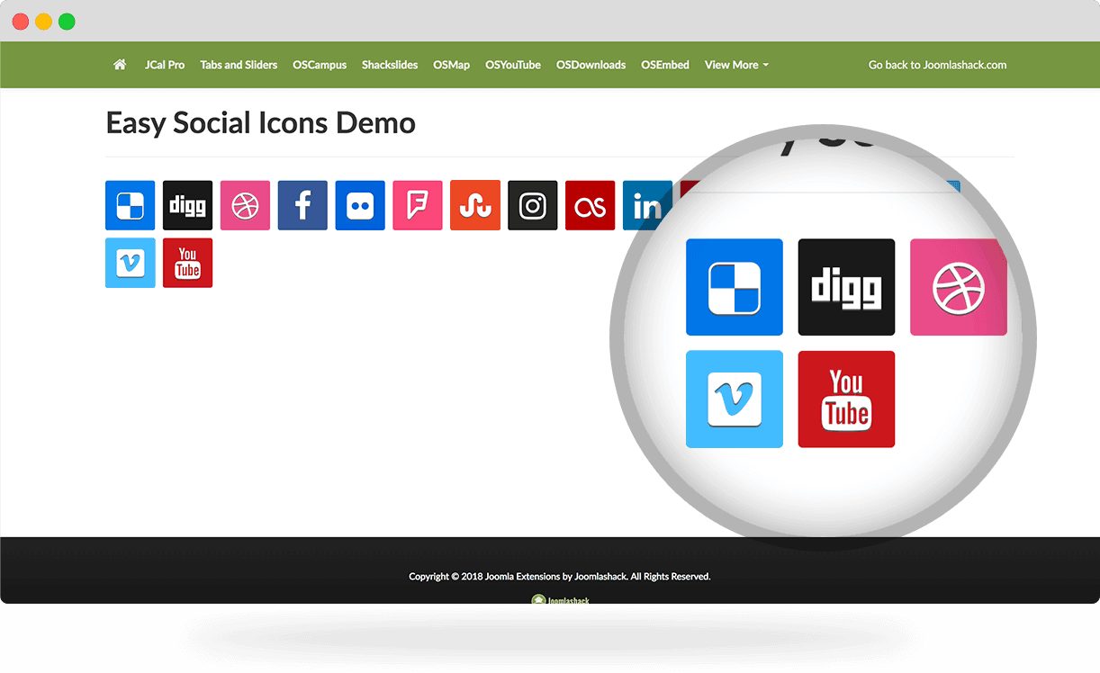 Easy Social Icons - Joomla Social Icons