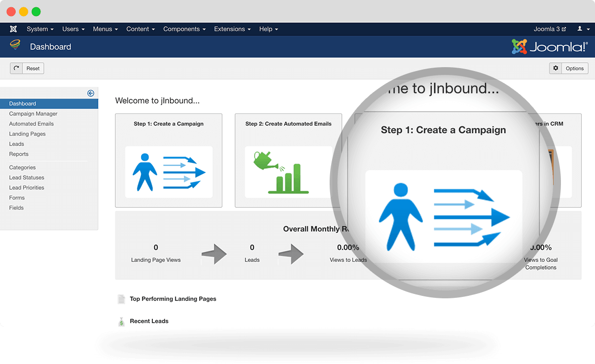 jInbound - Joomla marketing automation campaigns