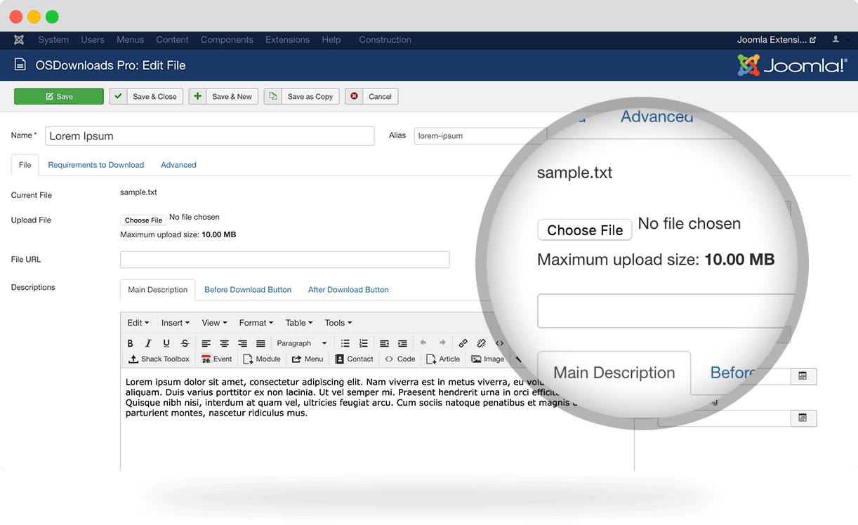 OSDownloads Joomla PDF downloads