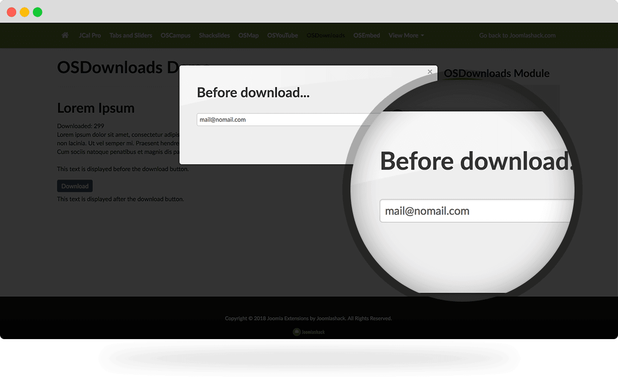 OSDownloads Joomla downloads for emails