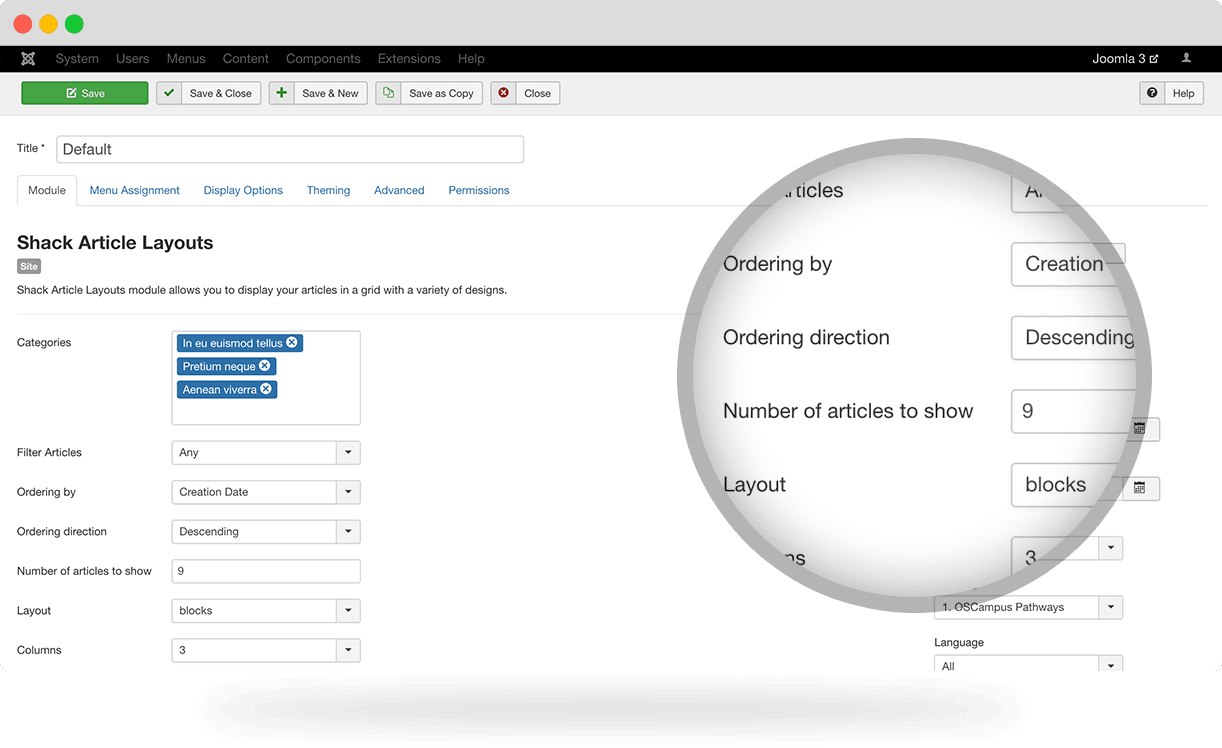 Shack Article Layouts