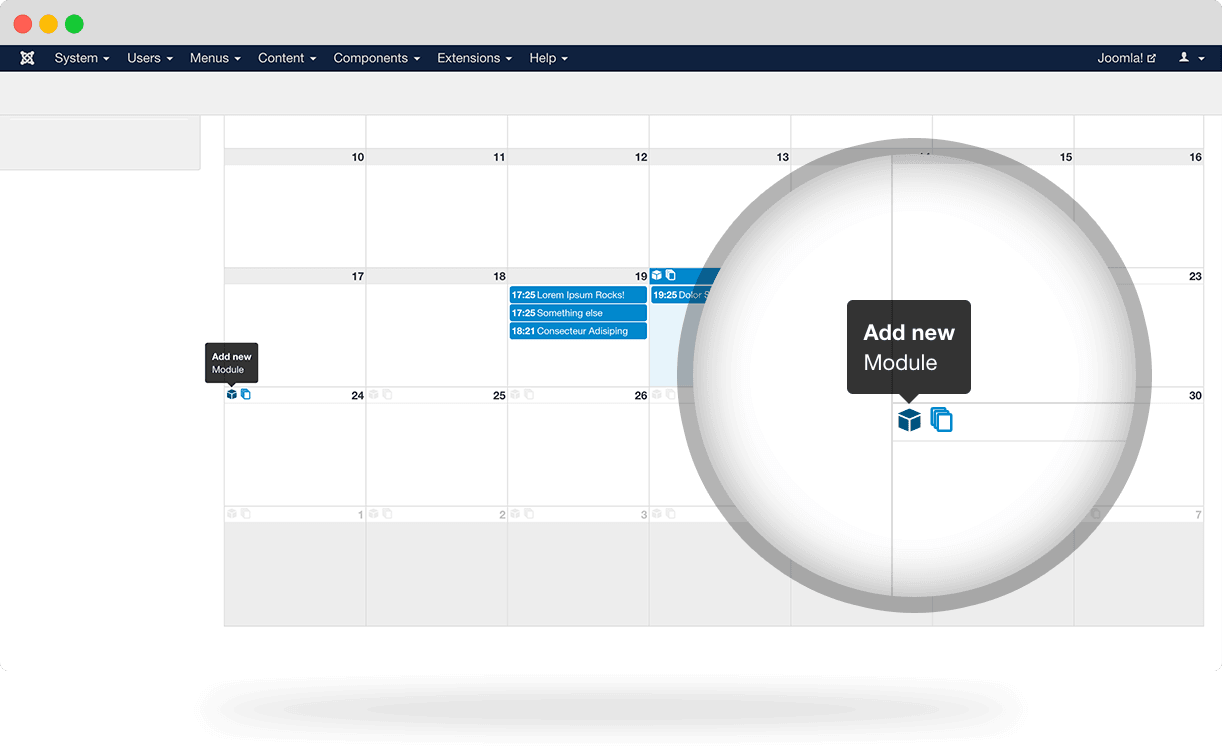 Shack Editorial Calendar create modules