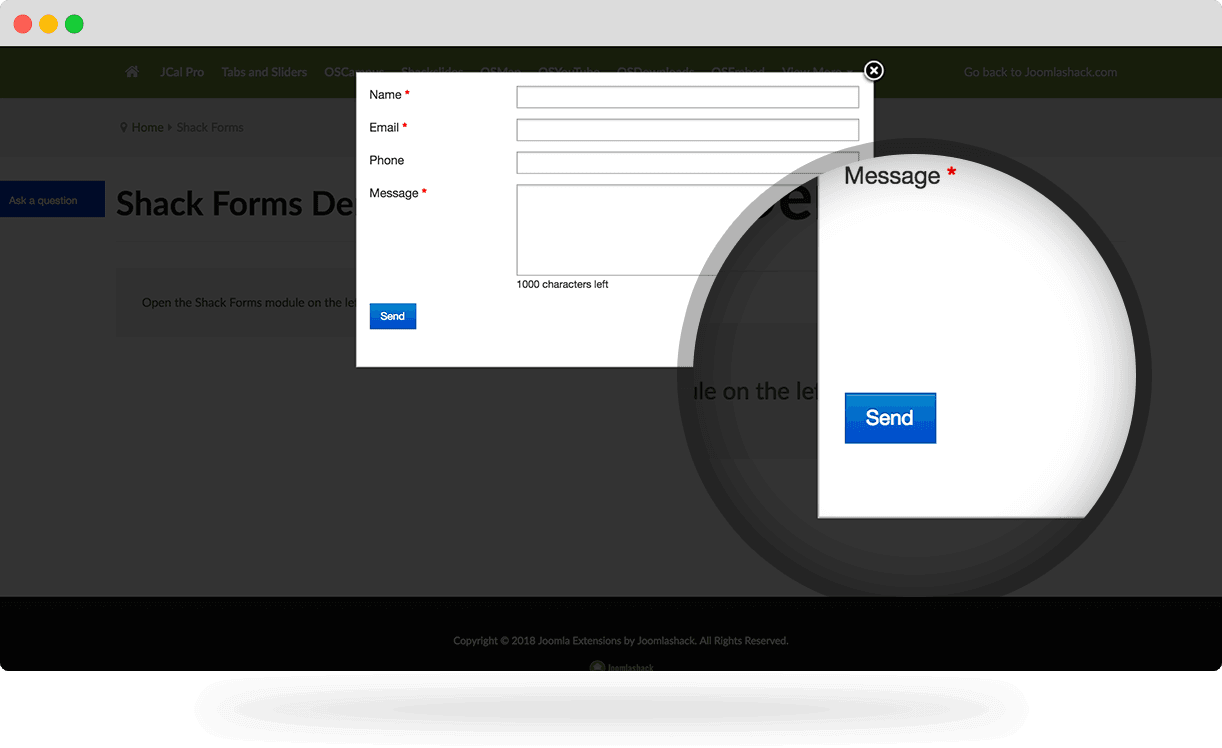 Shack Forms, the Joomla forms extension