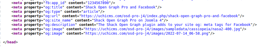 facebook og meta tags used by shack open graph pro