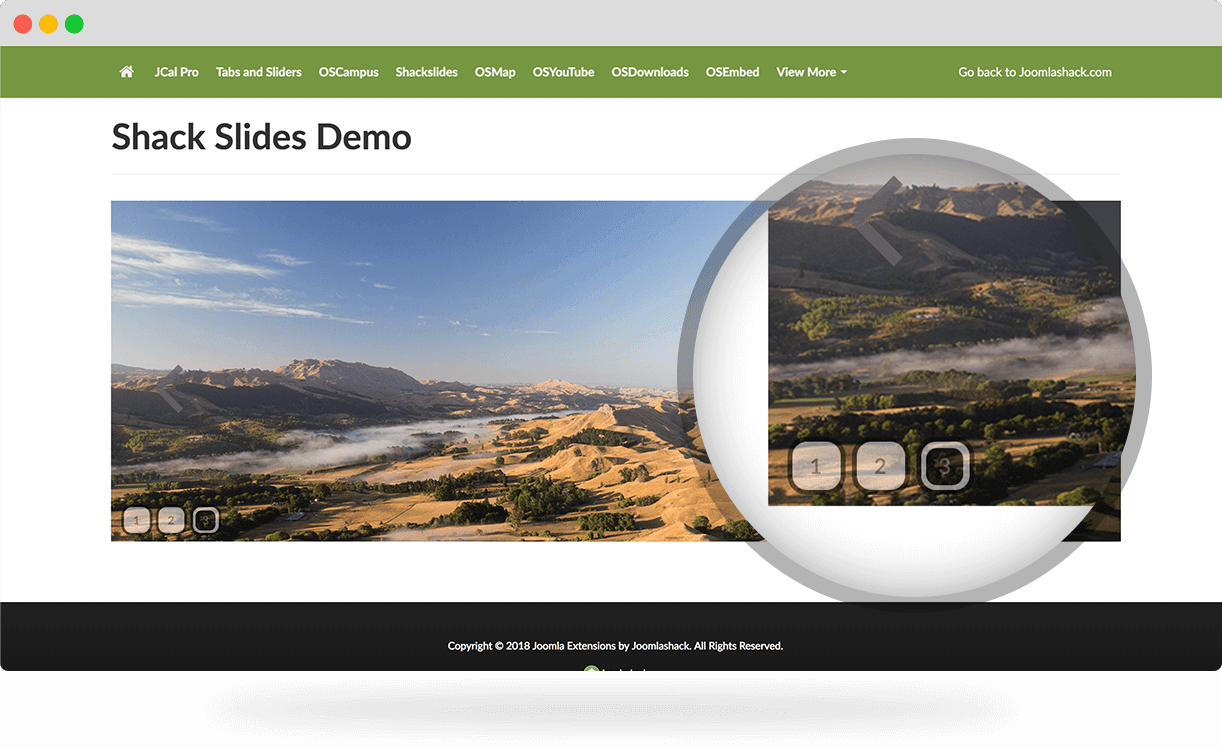 Shack Slides Joomla slideshow responsive