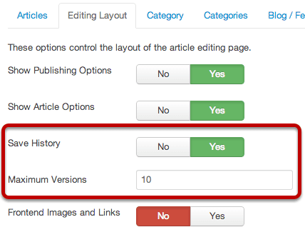 Joomla version options