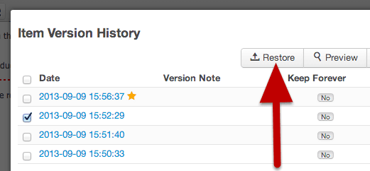 Restoring the version of a Joomla article