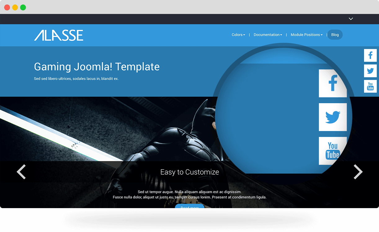 Alasse, a gaming Joomla template from Joomlashack