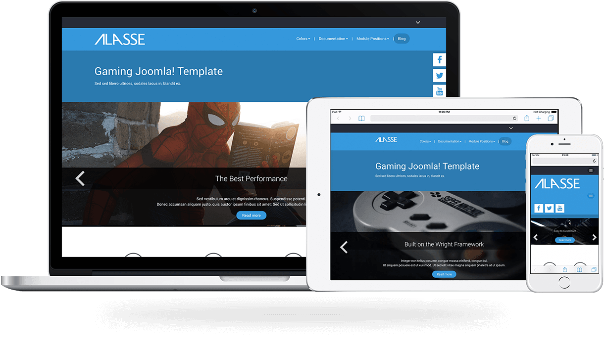 Alasse, a gaming Joomla template from Joomlashack