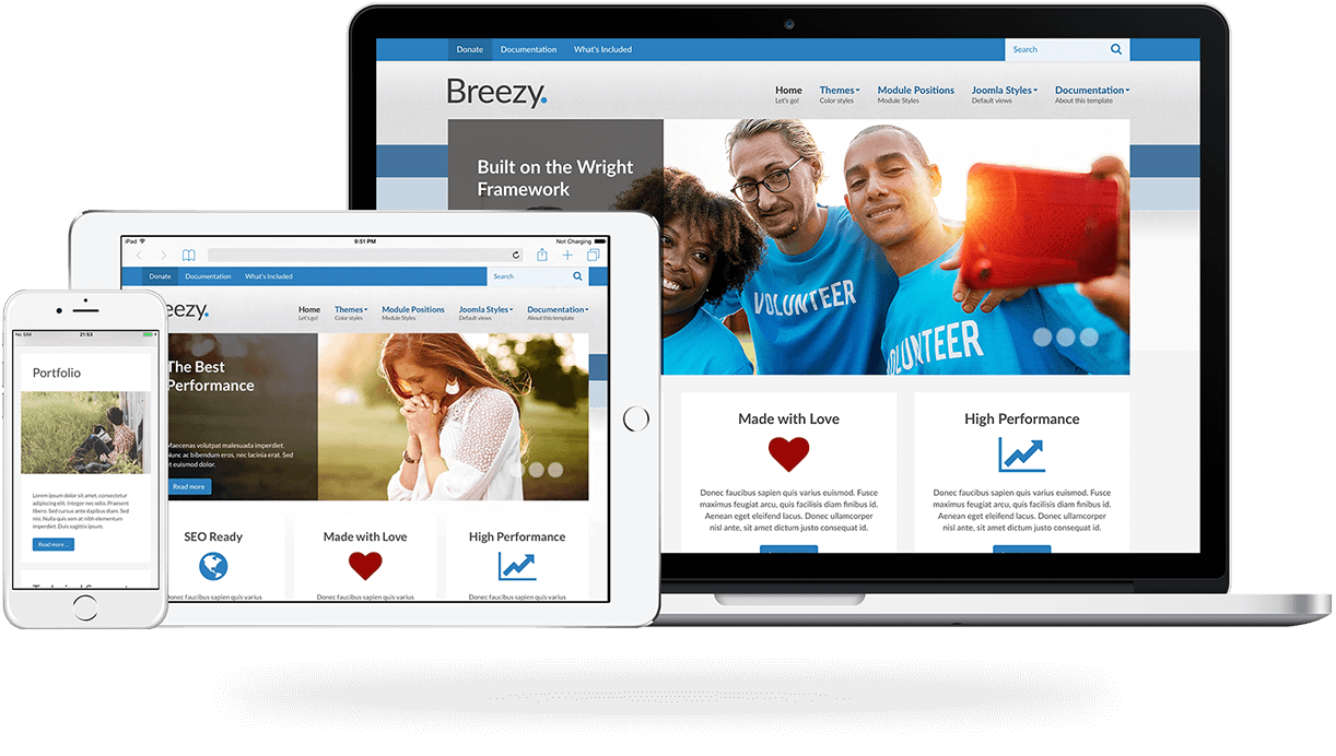 Breezy, a religion and church Joomla template