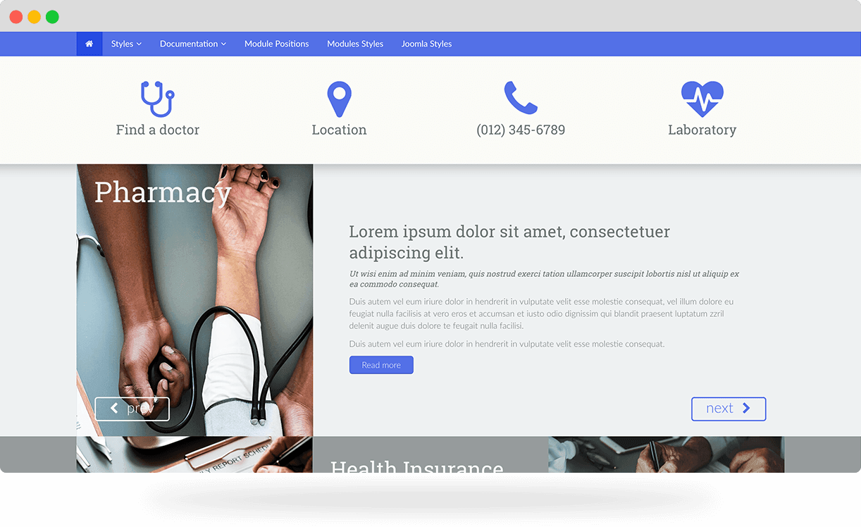 Clementine, a health Joomla template