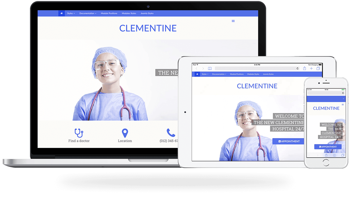 Clementine, a health Joomla template