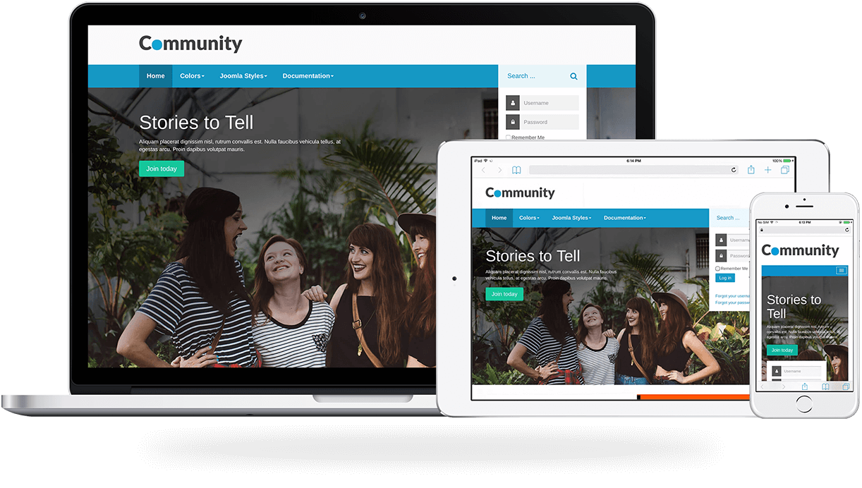 Community, a simple, social, and practical Joomla template - Joomlashack