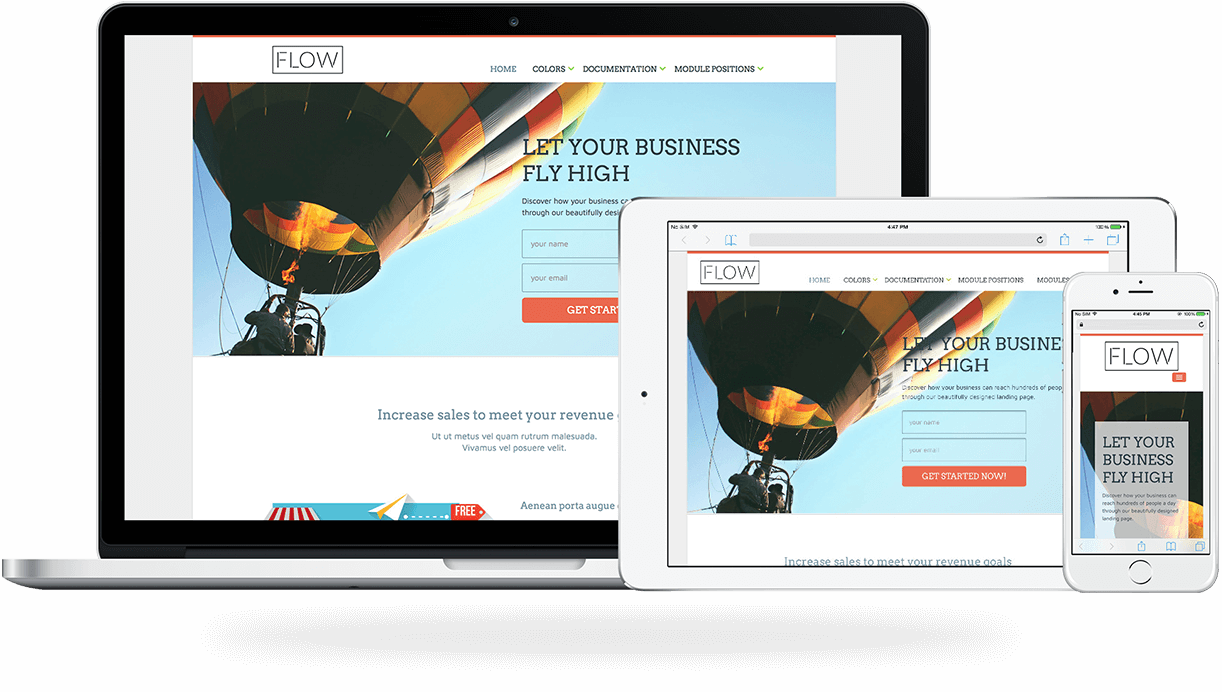 Flow, a Landing Page Joomla Template