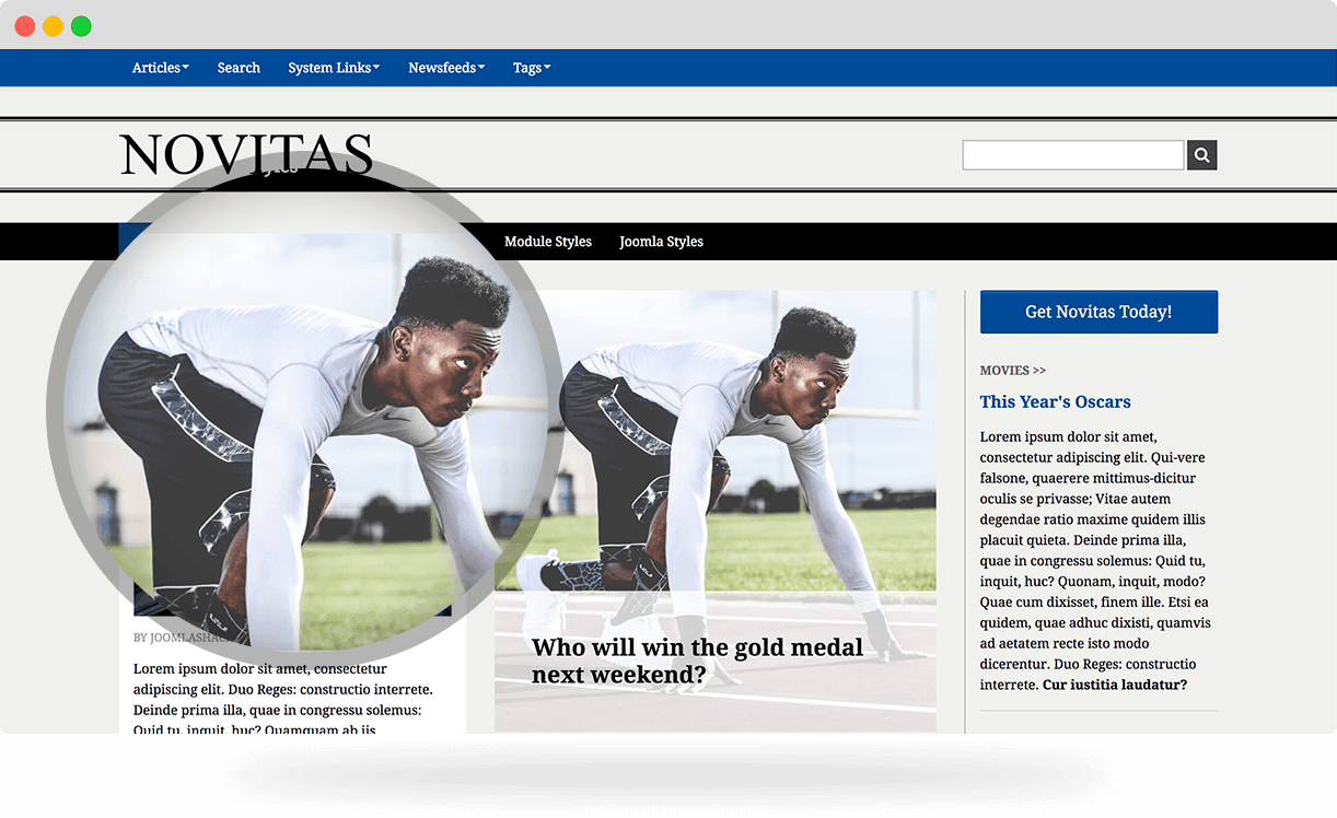 Novitas, a news joomla template