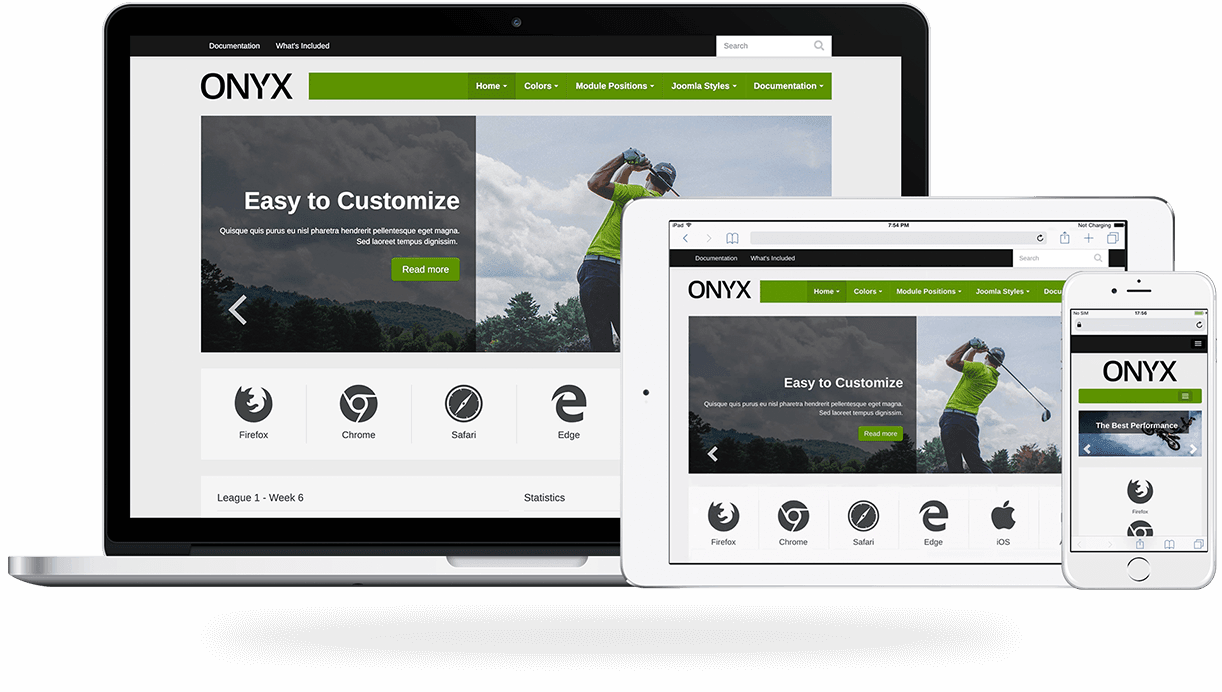 Onyx, a sports Joomla Template