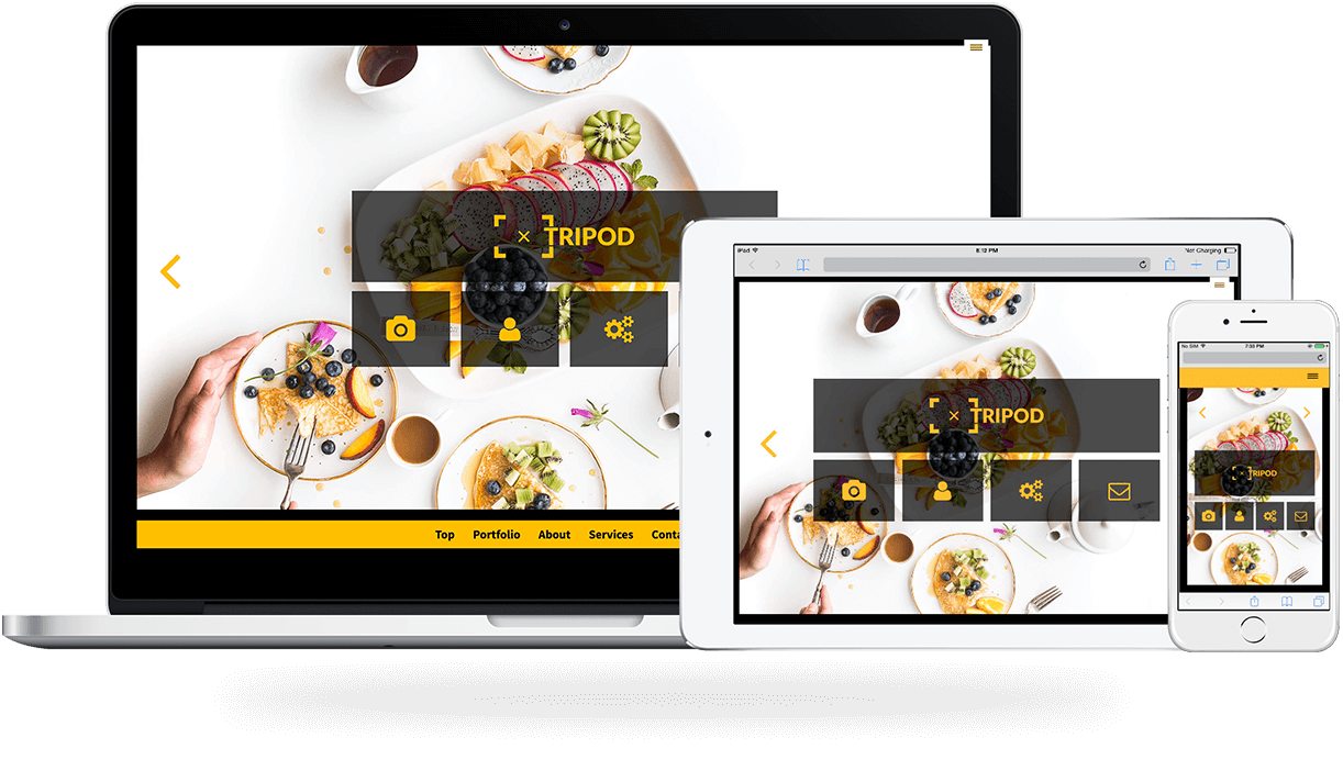 Tripod, a one-page photography and video Joomla template