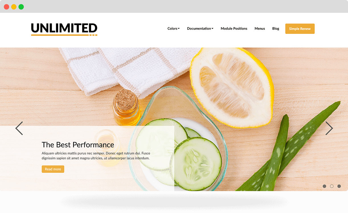 Unlimited, a beauty Joomla template