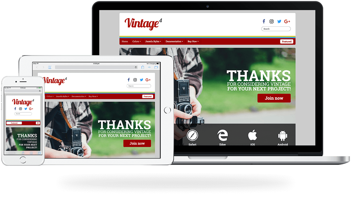 Vintage, a blogging Joomla Template