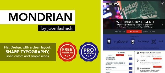 Mondrian - The Art of Simplicity in a Free Joomla Template