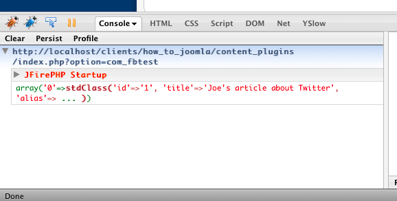 How to debug your Joomla code with FirePHP
