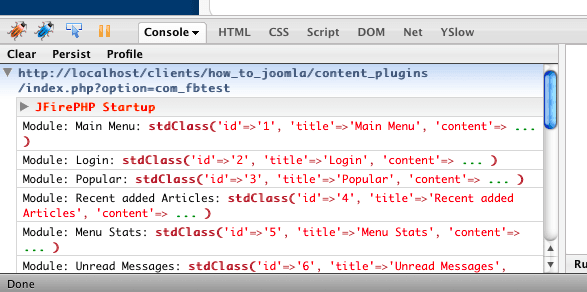 How to debug your Joomla code with FirePHP