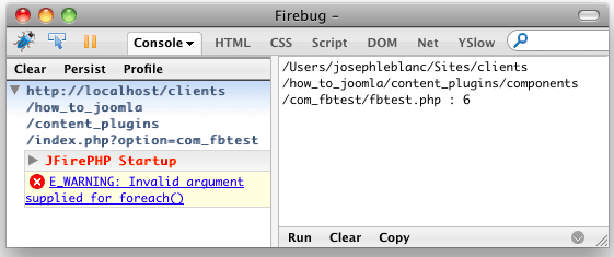 How to debug your Joomla code with FirePHP