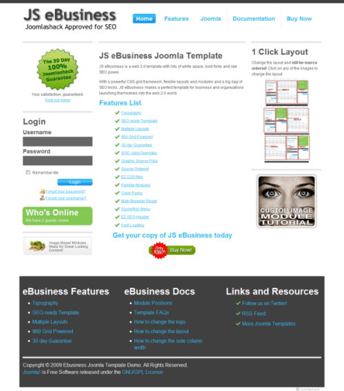 JS eBusiness Joomla Template