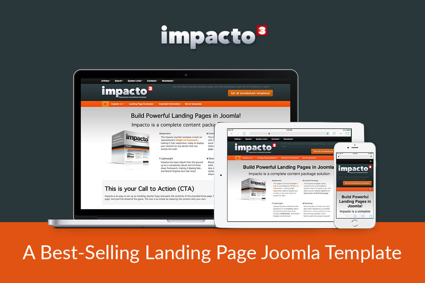 Responsive Landing Page Joomla template - Impacto