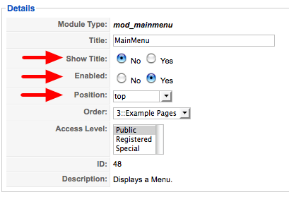 Creating a Parent / Child Relationship in a Menu